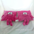 Plush pink square pillow pillow